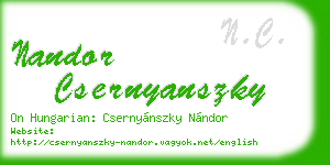 nandor csernyanszky business card