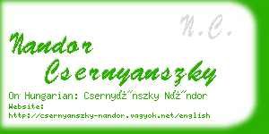 nandor csernyanszky business card